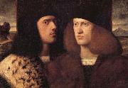 Giovanni Cariani Portrait de deux jeunes gentilhommes venitiens oil painting on canvas